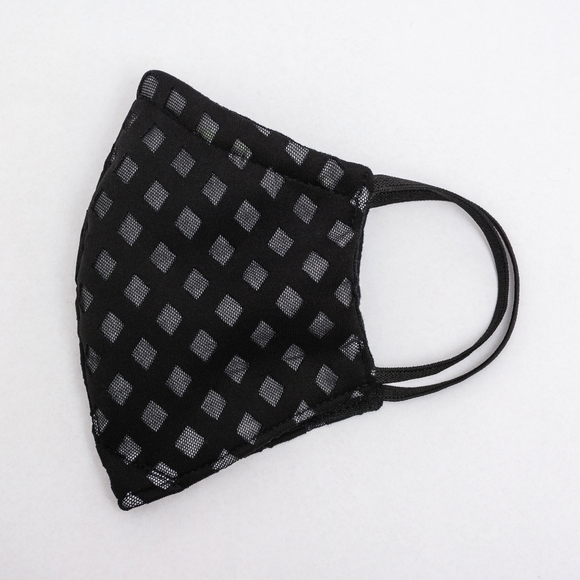 Black Poly & Linen Face Covering - Picture 4 of 4